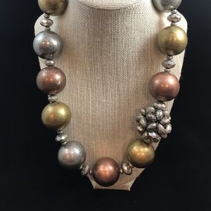 Vintage 70’s/80’s gold, pewter and copper necklace